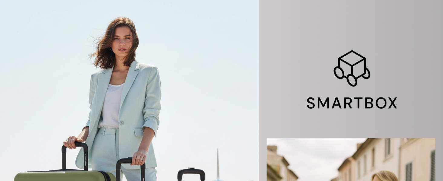 Набір валіз Smartbox Hartschalen 3-в-1 для жінок та чоловіків | Легкі та міцні валізи з ABS-пластику | 4 колеса та кодовий замок | Серія 05, колір Greige