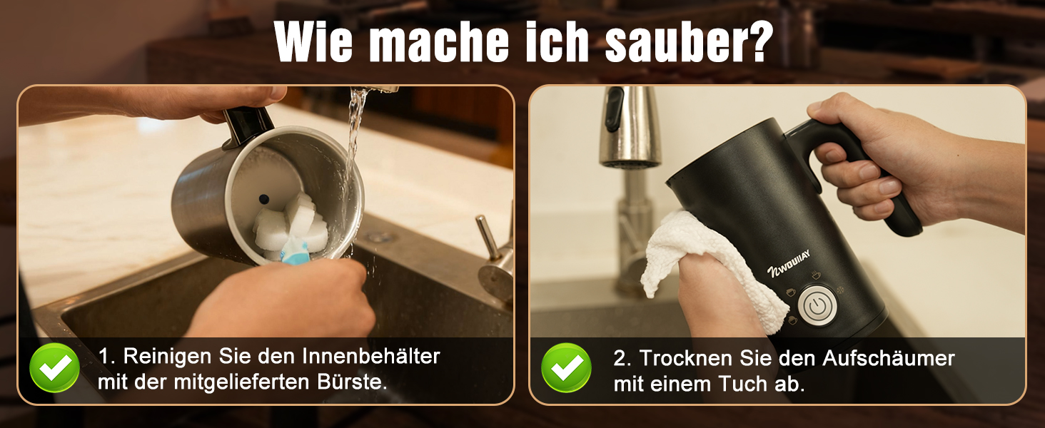 Електричний спінювач молока 5-в-1, 600W, для гарячого та холодного молока, об'єм 350 мл, з антипригарним покриттям, для капучино, лате, гарячого шоколаду (з нержавіючої сталі)