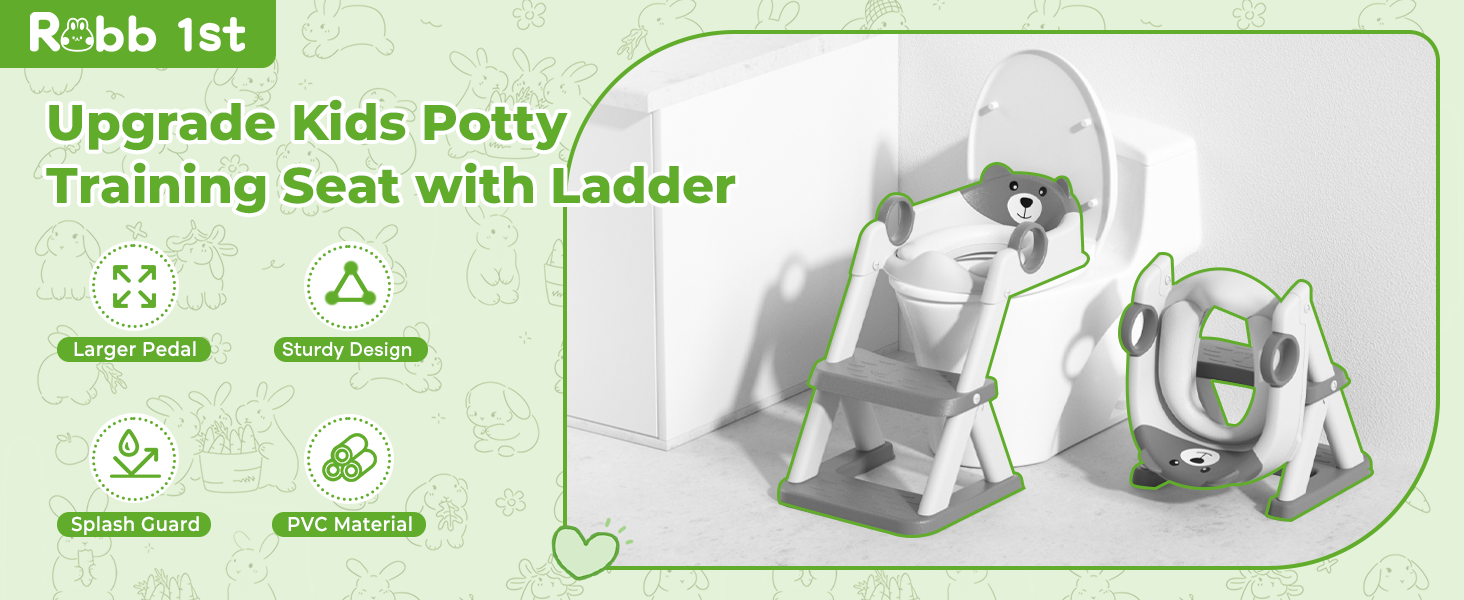 Дитячий унітаз-сходинка з сидінням 2-в-1 для хлопчиків та дівчаток, сірий. Безпечний та зручний унітаз для малюків