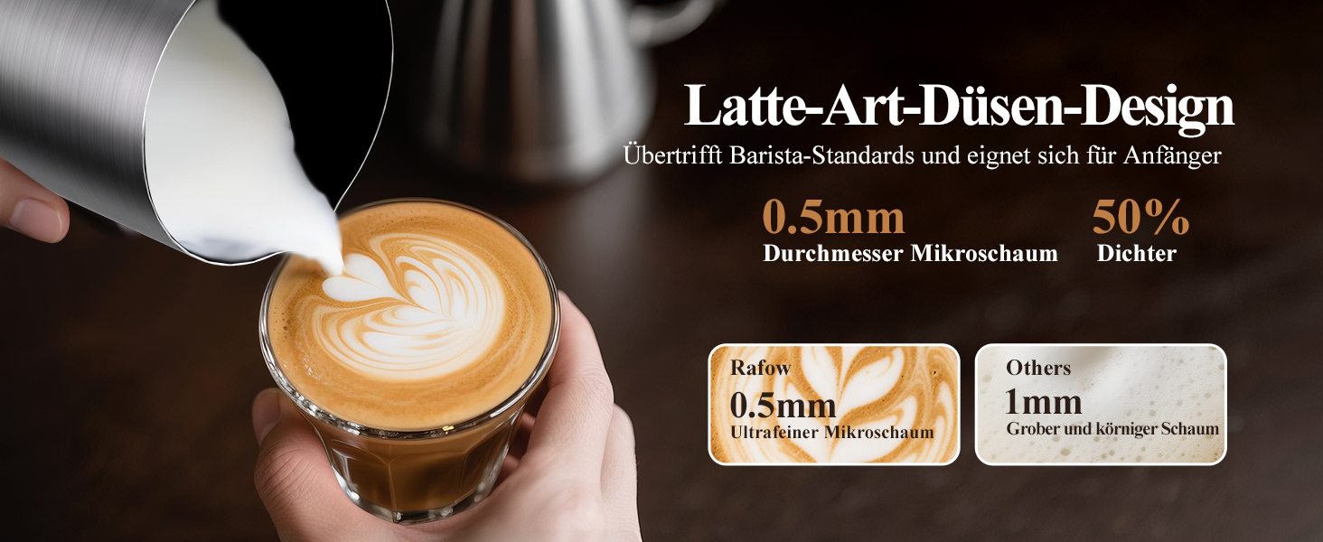 Електричний спінювач молока 5 в 1 - автоматичний спінювач молока з великим об'ємом, для гарячого та холодного молока, для капучино, лате, гарячого шоколаду, 500 мл, миється в посудомийній машині