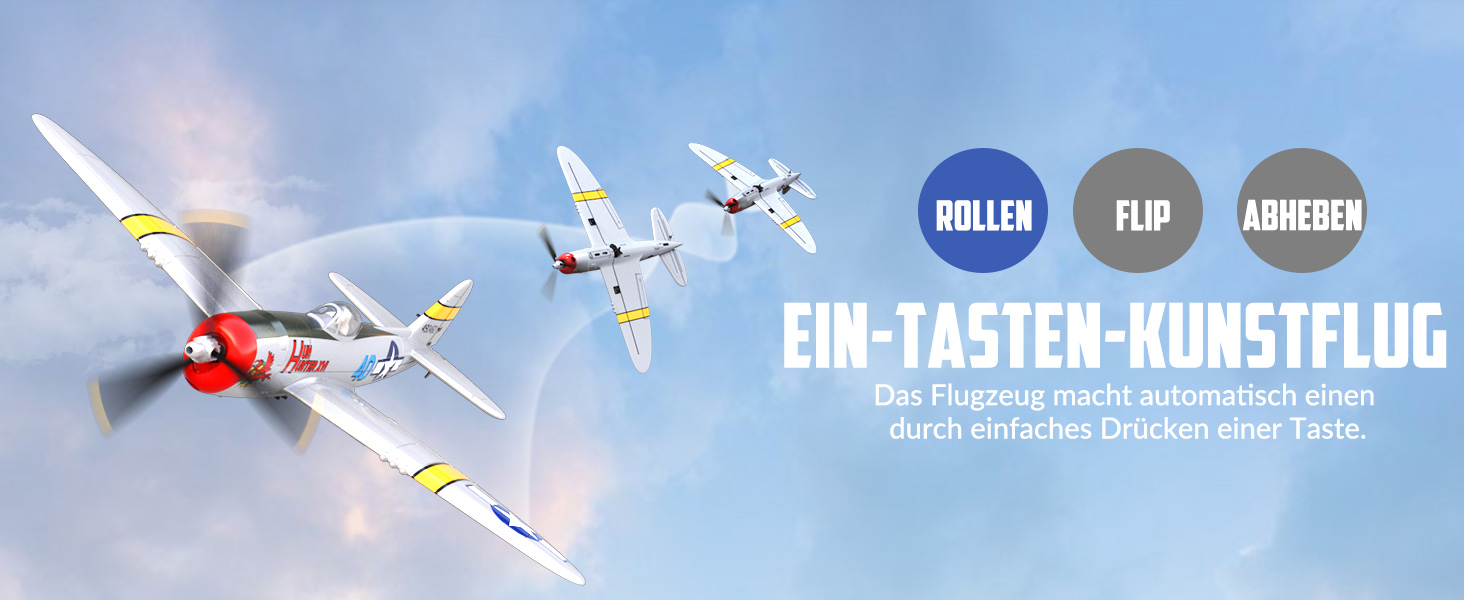 Радіокерований літак Volantexrc P-47 RTF 2.4GHz з гіростабілізацією, USB зарядкою, акумулятором та пультом – для початківців та досвідчених пілотів