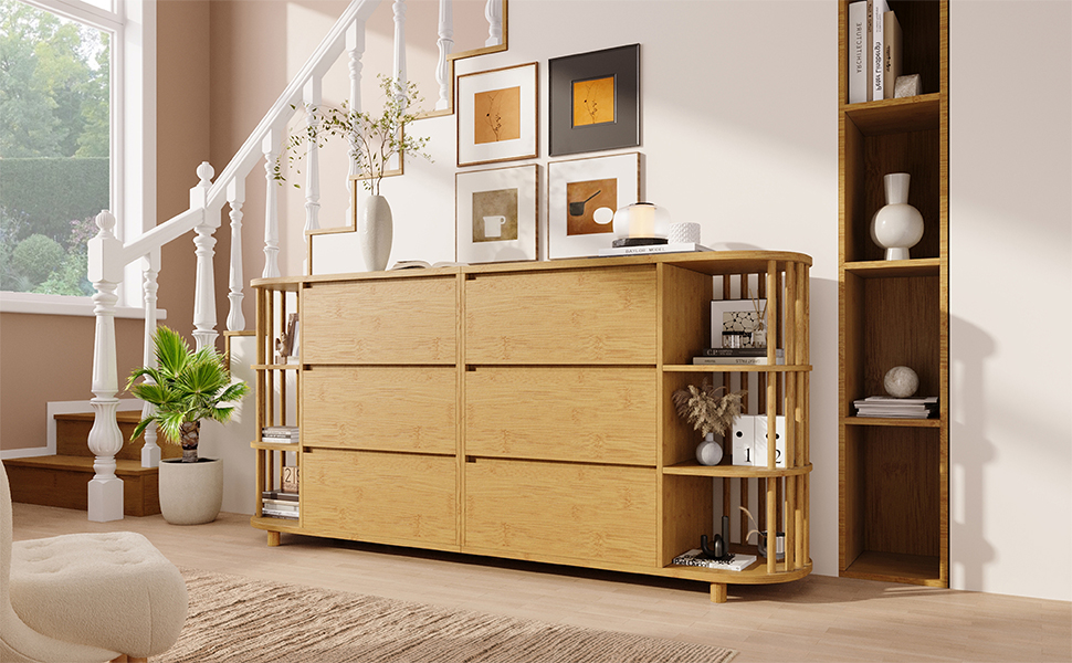 Комод з двома розсувними дверцятами та трьома шухлядами, 140x40x76 см, дерево