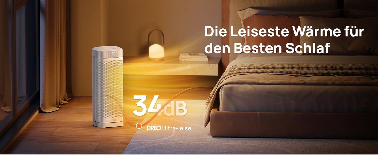 Електричний обігрівач Dreo 16 дюймів з термостатом, 70° обертання, дистанційне керування, захист від перекидання та перегріву, тихий керамічний вентилятор для дому