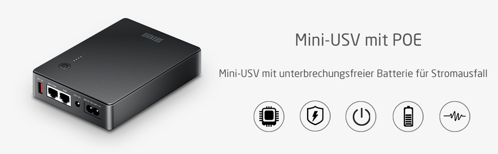 UPS Mini Gigabit POE для роутера, модему, камери спостереження: 5V, 12V, 48V POE (1000Mbps)