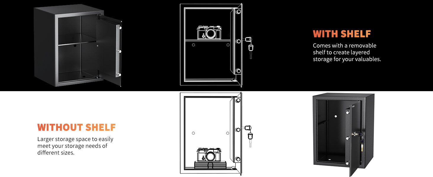 Safe Tresor WASJOYE: Сейф для дому та офісу з ключем, 49L, 45x35x31 см