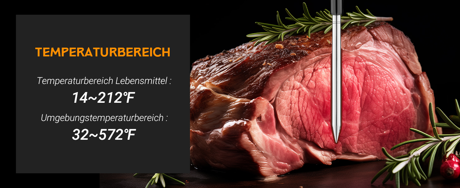 Бездротовий термометр для м'яса Inkbird INT-11P з Bluetooth, IP67, для гриля, BBQ, духовки, коптильні