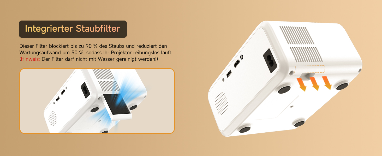 Міні проєктор VISULAPEX V3PRO: 12000LM, 1080P, WiFi, 5G, Zoom, для телефону, TV Stick, X-Box, ноутбука, білий