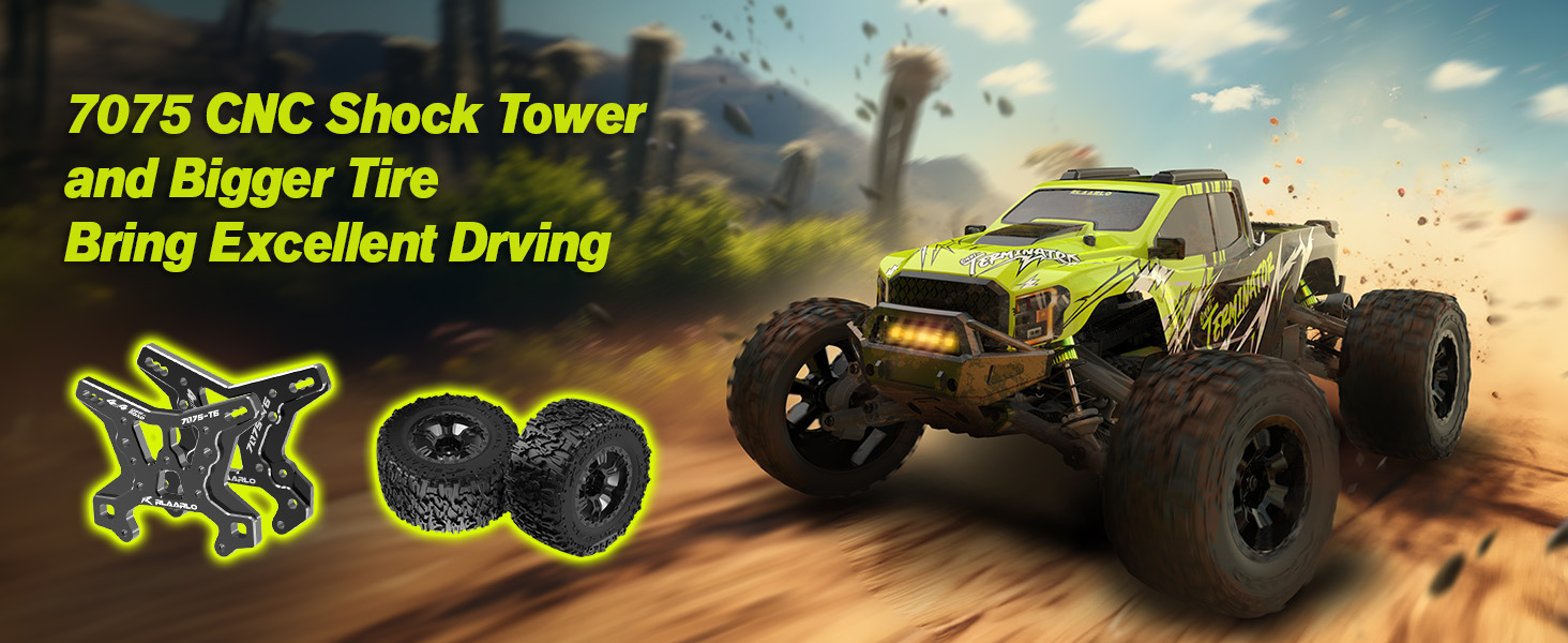 AMORIL 1/10 RTR Brushless RC Автомобіль 50+ км/год для Дорослих, Електричний Позашляховий Монстр-трак 4WD, Водонепроникний, 3S Lipo, Зелений