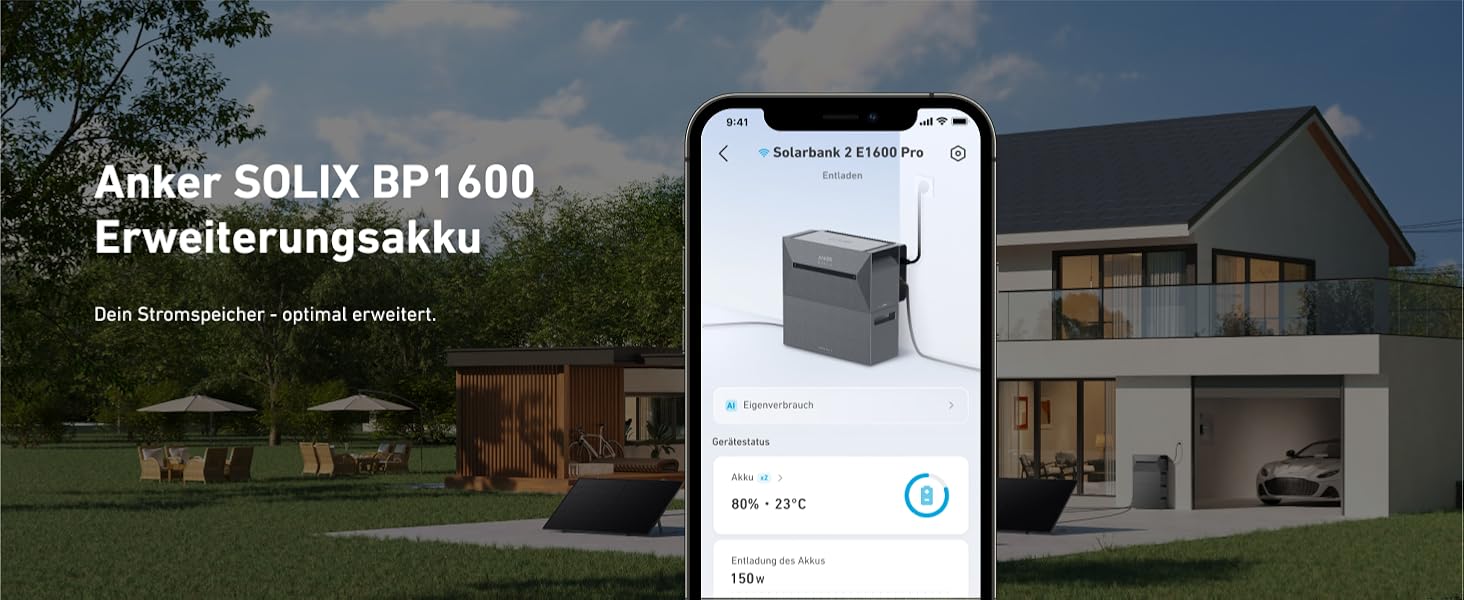 Anker SOLIX: Портативна електростанція для балкона (890 Вт | 1600 Вт·год) з сонячними панелями (445 Вт) та акумулятором E1600 Pro (1600 Вт·год), 4 MPPT, 9.6 кВт·год, Plug & Play