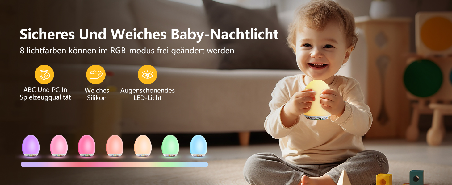 Нічник-ліхтарик MediAcous для дітей та малюків з 8 кольорами, регулюванням яскравості, таймером 1 година та сенсорним керуванням. Декоративний нічник з мисливцями для дитячої кімнати (білий)