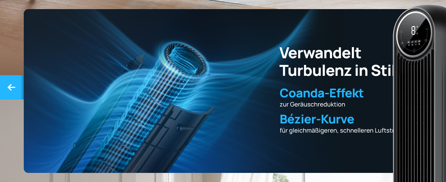 Dreo Smart Tower Fan - Безшумний вентилятор з керуванням через додаток та голосовим управлінням, 90° обертання, 4 режими, 4 швидкості, таймер 8 годин, Nomad One S, чорний