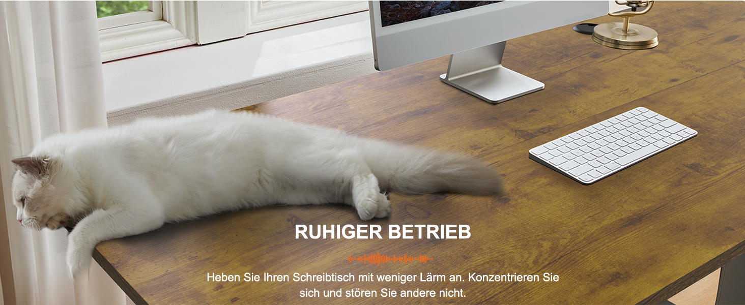 Електричний регульований стіл ErGear 140x70 см з пам'яттю, для дому та офісу, з підключенням, вінтажний, колір дерева