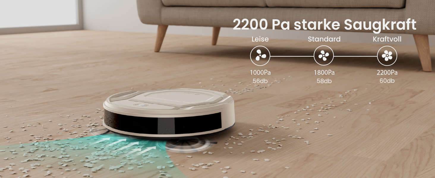 Робот-пилосос LEFANT M210P: потужність 2200 Pa, тиха робота 55dB, Wi-Fi, Bluetooth, Alexa, керування через додаток, час роботи 120 хвилин, для шерсті тварин та твердих поверхонь. Модель M210C