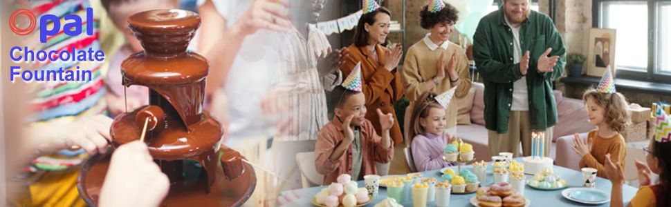 Шоколадний фонтан Opal - фонтан з нержавіючої сталі, електричний 3-ярусний, 500 мл, 90 Вт, для бранчу, вечірок, свят (OCF17)