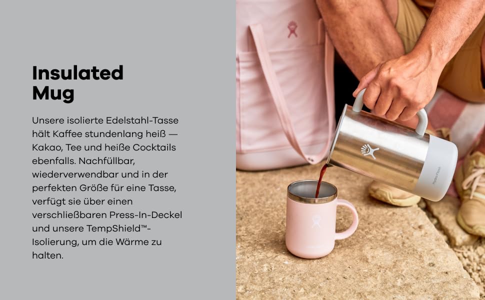 Термокружка Hydro Flask 354 мл (12 oz) з нержавіючої сталі, чорна, з кришкою та ручкою