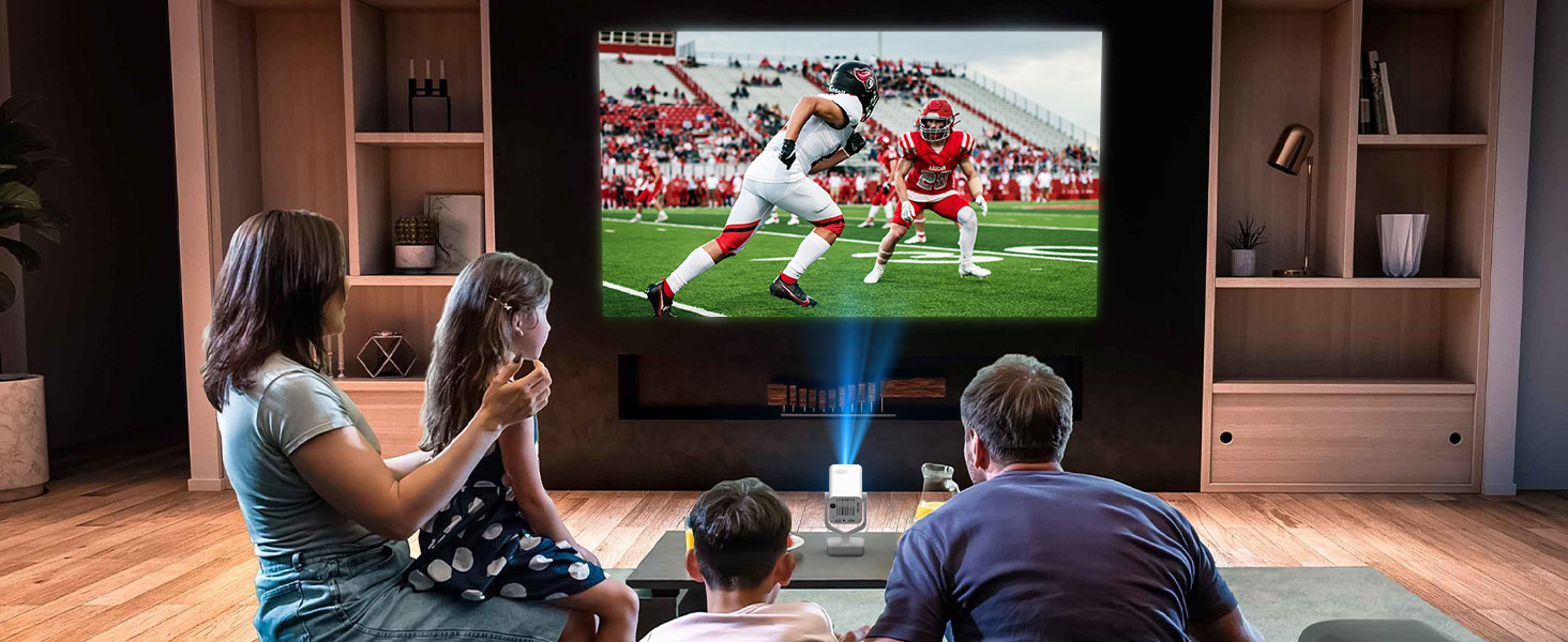 Портативний проєктор Mini Beamer з Android OS, автотрапецеїдною корекцією, підтримкою 4K 1080p, Bluetooth WiFi6, 160 ANSI, для телефону/ТВ приставки/зовнішнього використання/ноутбука