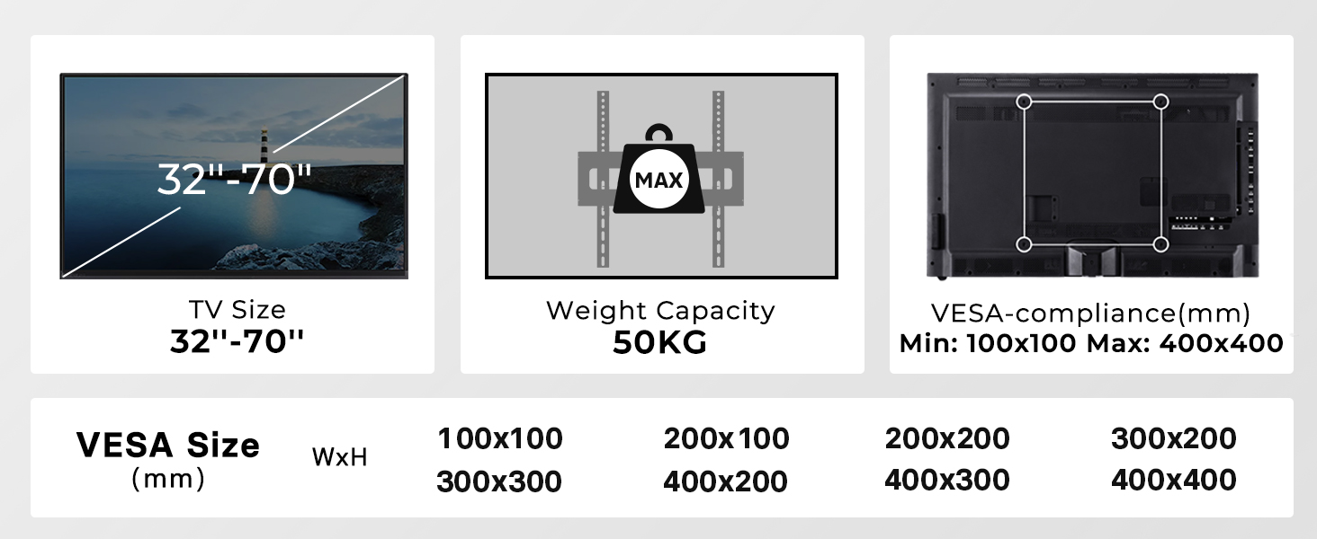 Мобільна підставка для телевізора BONTEC 32-70 дюймів, чорна, з колесами, регульована висота, VESA 400x400, до 50 кг, з кабельним каналом
