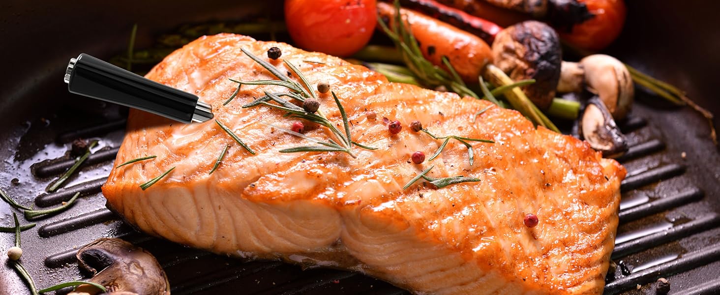 Бездротовий термометр для м'яса з Bluetooth, дальність 150м, IP67, з рецептами, для приготування, гриля та BBQ, INT-11XB