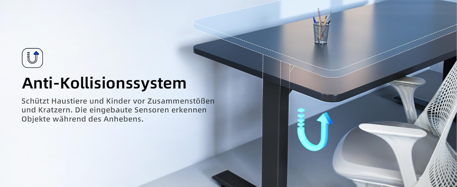 Регульований за висотою електричний стіл MAIDeSITe з 2 моторами, 4 пам'яттю та захистом від зіткнення (чорний), 72-120 см