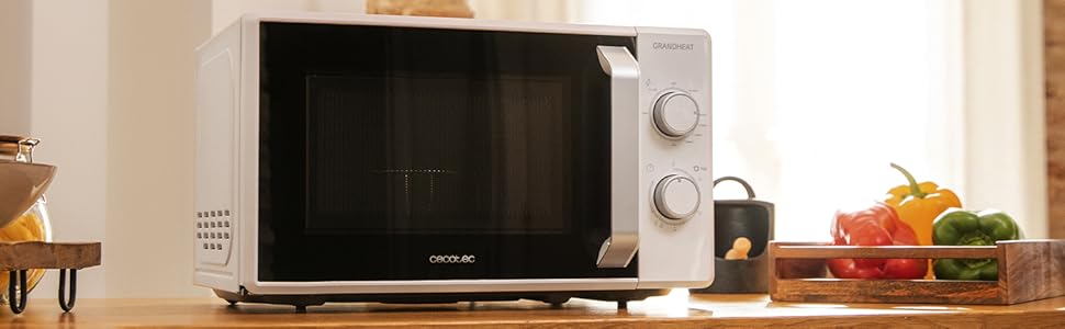 Мікрохвильова піч ProClean 3010, 20 літрів, покриття Ready2Clean, 700 Вт, 6 режимів, таймер 30 хв, функція розморожування, білий колір (20L, гриль, GrandHeat)