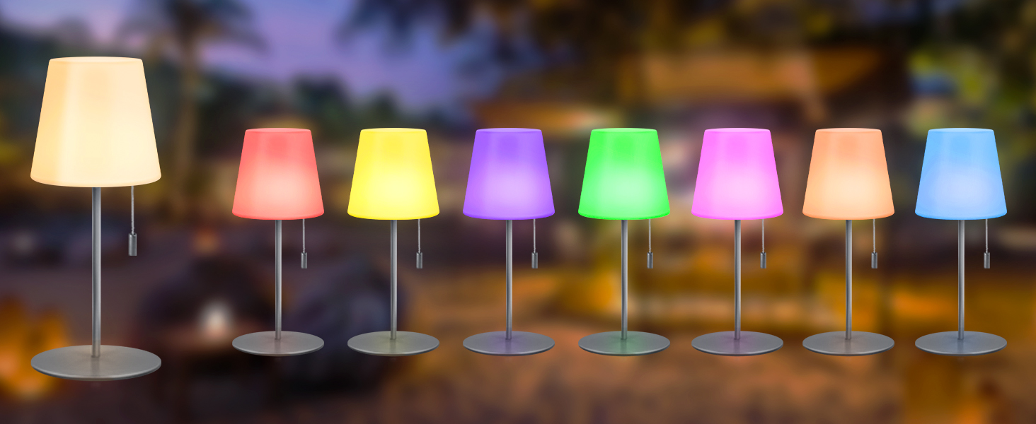 Світлодіодна настільна лампа Outdoor Dimmable RGB Color Change Бездротова USB-акумуляторна батарея IP44 (срібло)