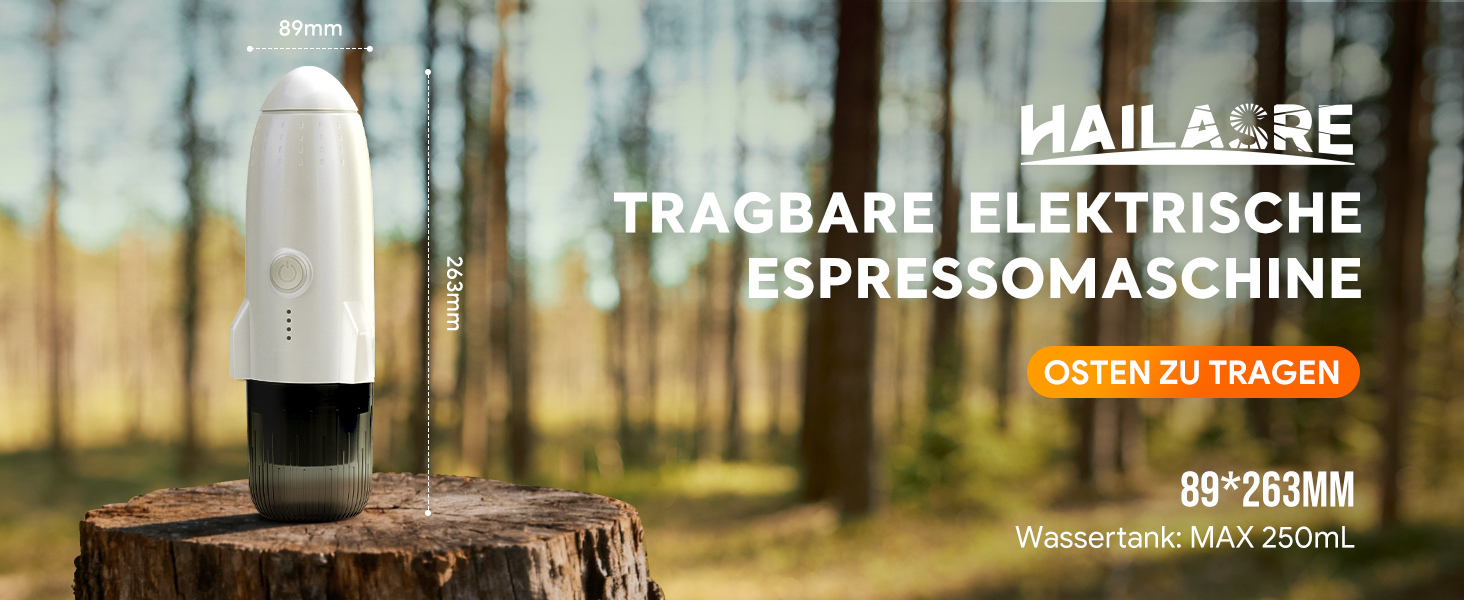 Кавомашина портативна 3-в-1 електрична для еспресо, сумісна з Nespresso, кавою меленою та Dolce Gusto, з USB-C та автоадаптером, 19 бар, сіро-блакитна