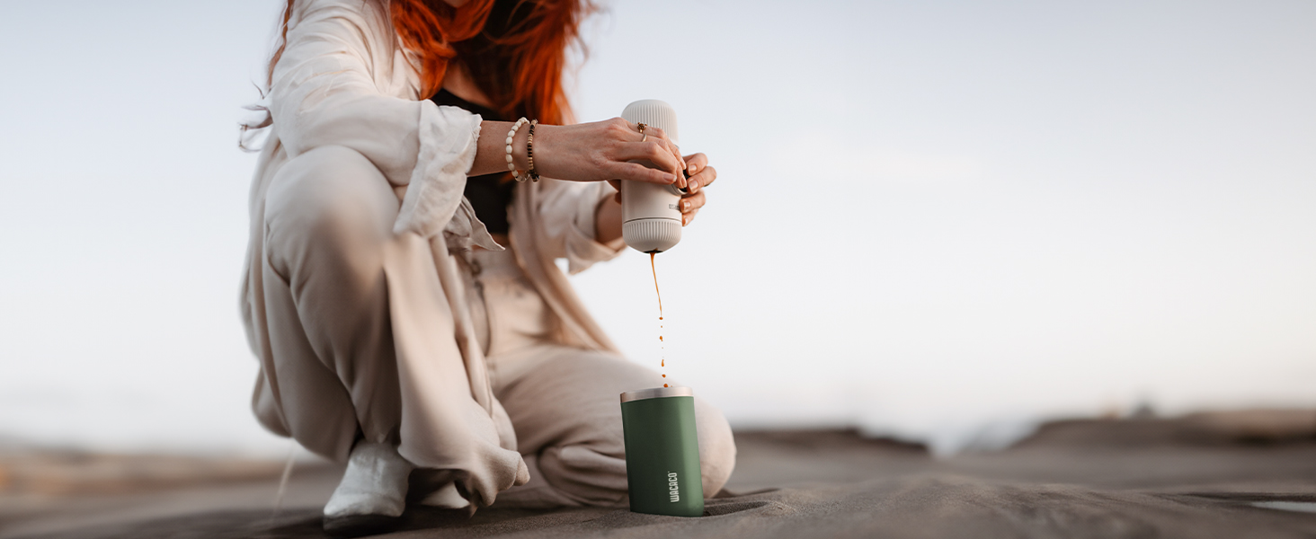 WACACO Octaroma Lungo: вакуумний термос для кави, 300 мл, жовтий