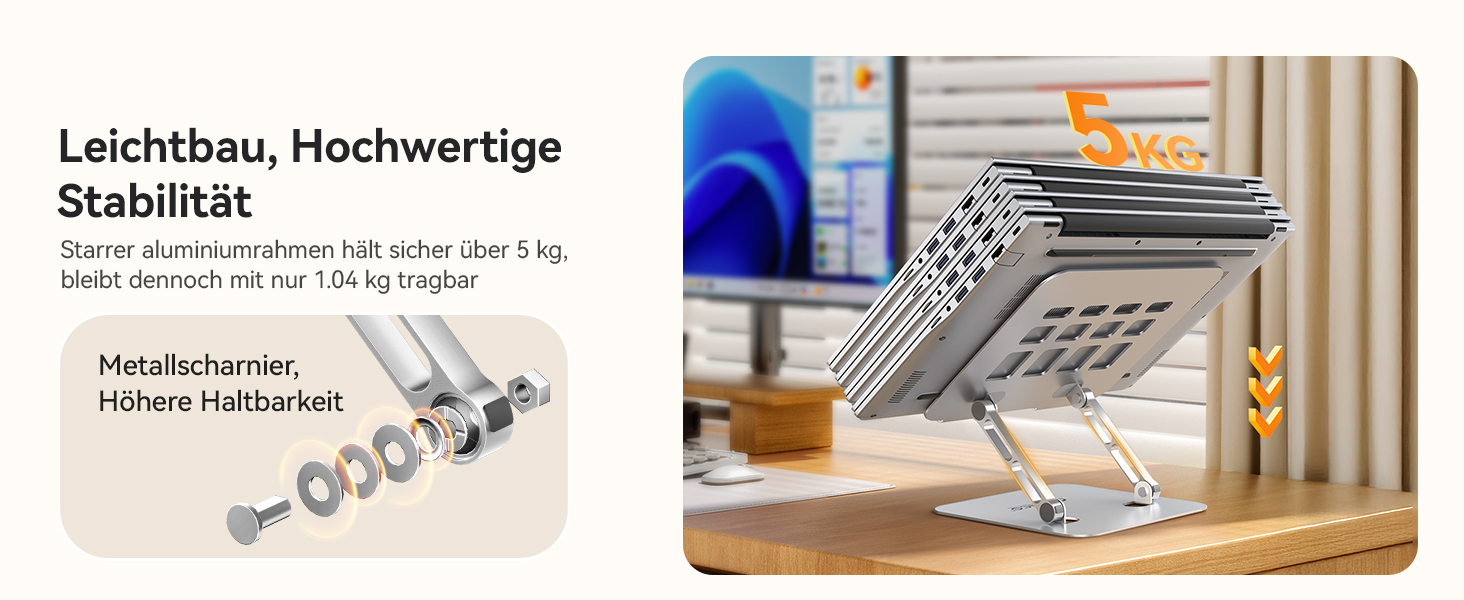 Підставка для ноутбука Orico ST11, регульована висота, складна, алюміній, вентильована, ергономічна, сумісна з MacBook Air/Pro та ноутбуками 10–17