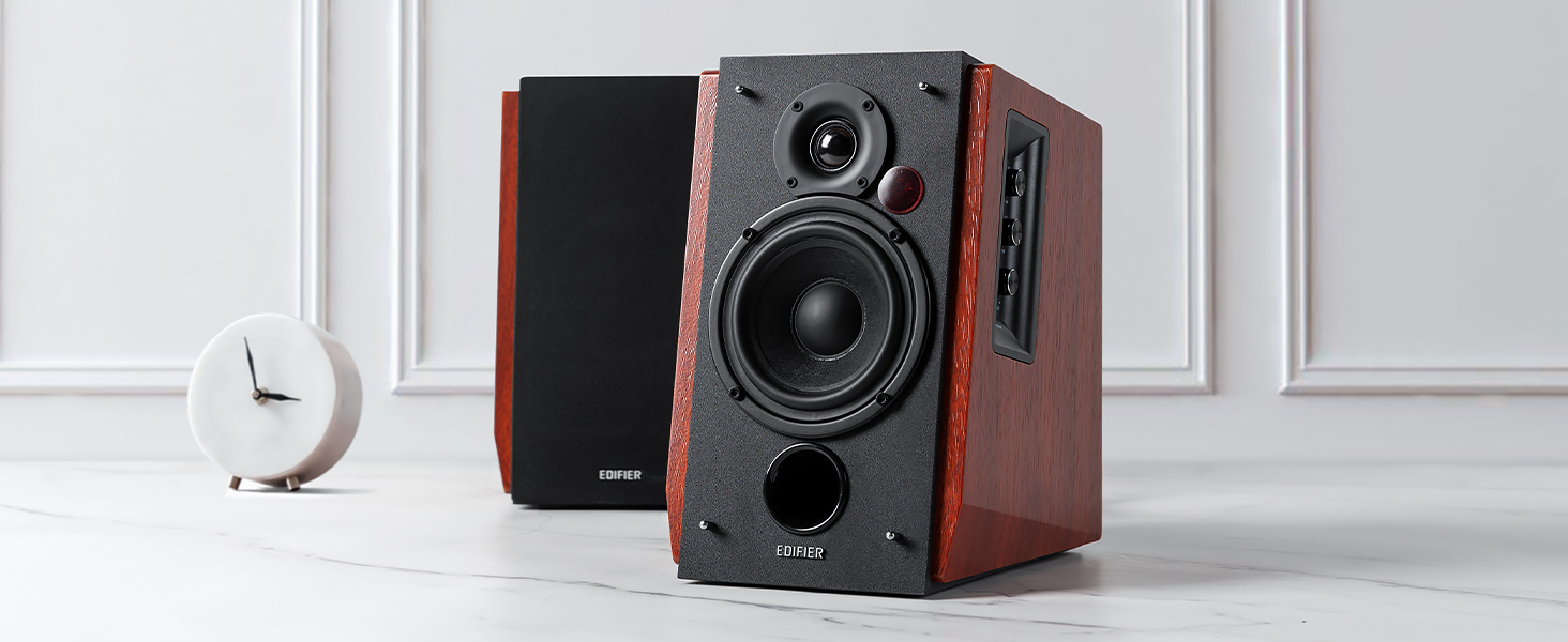 Edifier R1700BTs - Активні Bluetooth колонки 2.0 з сабвуфером, 66 Вт, коричневі, дерев'яний корпус