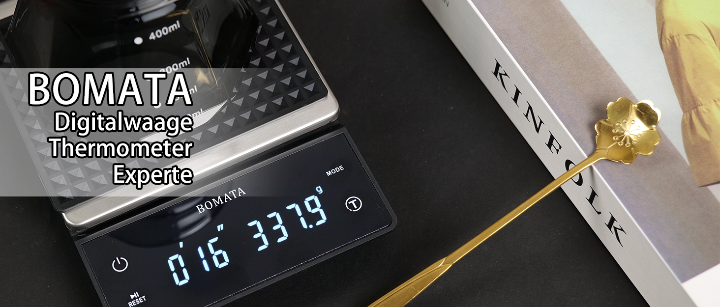 Кухонні ваги BOMATA 0.1г/5кг з USB зарядкою, високоточною вимірювальною платформою з нержавіючої сталі та функцією відсотків