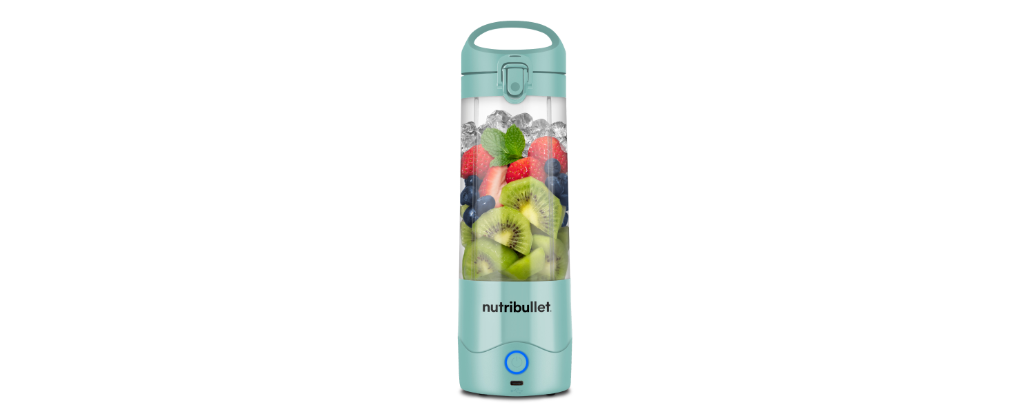 Ручний блендер nutribullet, 475 мл без бісфенолу А, портативний багатофункціональний блендер, USB-C, NBP003PU, світло-блакитний