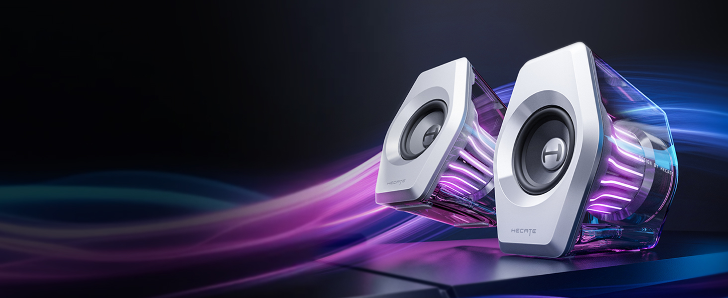 Edifier G2000 Pro - Bluetooth колонки для комп'ютера з 7.1 об'ємним звуком, RGB підсвічуванням, USB та Aux входами (білі)