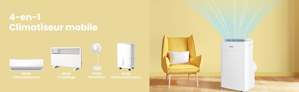Мобільний кондиціонер Comfee Breezy Cool Pro 2.0 7000 BTU/2.0kW з Wi-Fi, охолодження, вентиляція, осушення - до 68 м³