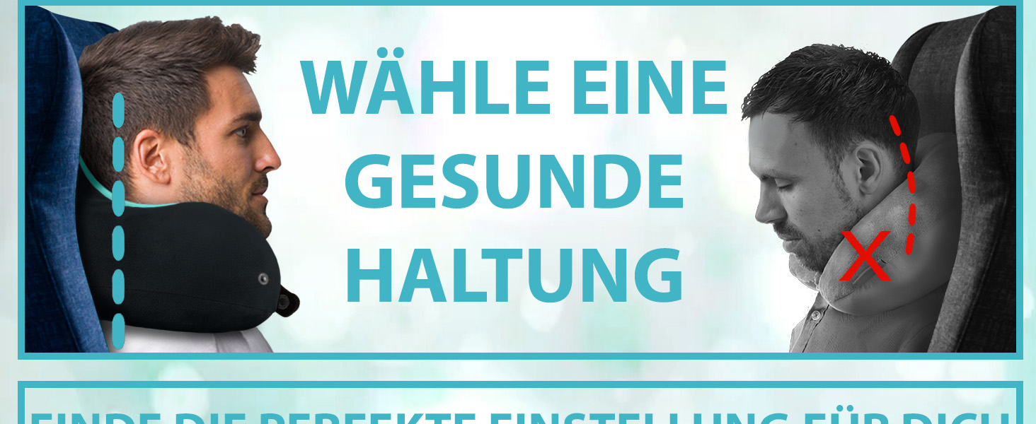 Подушка для шиї FlowZoom Comfy: регульована, з memory foam, для авто та літака - 360° підтримка, дихаючий чохол, чорна