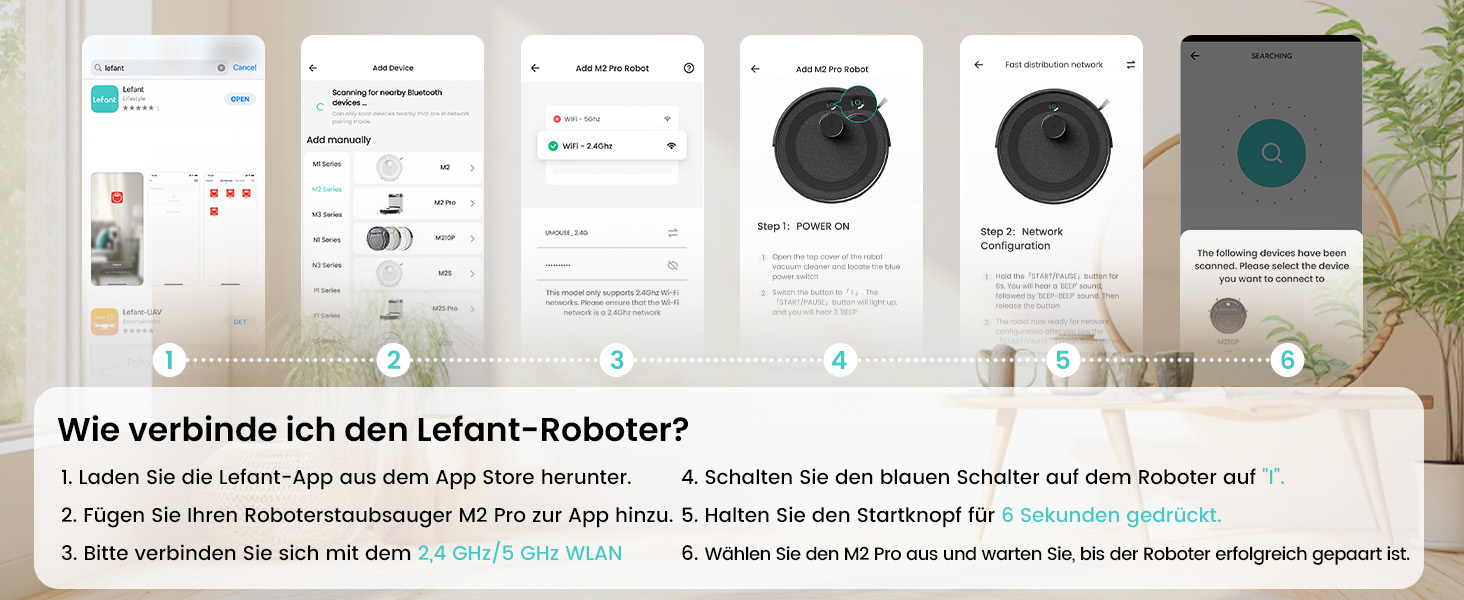 Робот-пилосос LEFANT M330 Pro з функцією миття, 3-в-1, 5000Pa, лазерна навігація, уникнення перешкод PSD, керування через додаток та голосове управління (M2 Pro, чорний)