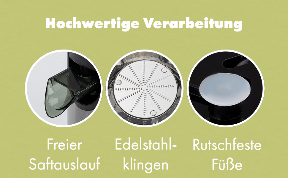 Електричний соковитискач Clatronic AE 3666: для овочів та фруктів, великий завантажувальний отвір, Slow Juicer, 400W, система Tropfstopp, легке очищення