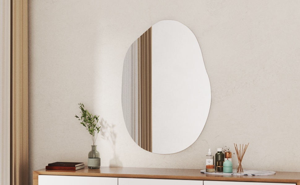 Дзеркало для ванної кімнати Boromal, чорне, 55x80 см, вертикальне/горизонтальне, для ванної, вітальні, гостьового WC