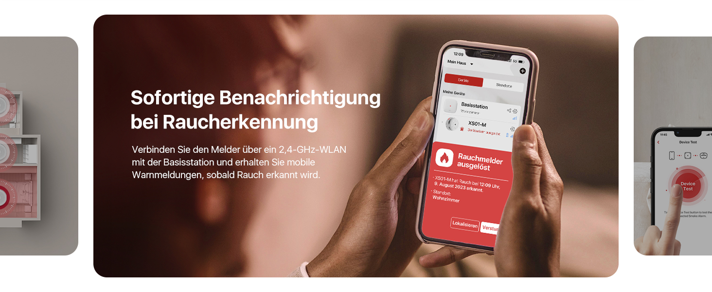 X-Sense комплект димових датчиків з базовою станцією SBS50 (6 шт.), сертифікований EN 14604, Wi-Fi, сумісний з додатком X-Sense Home Security, білий
