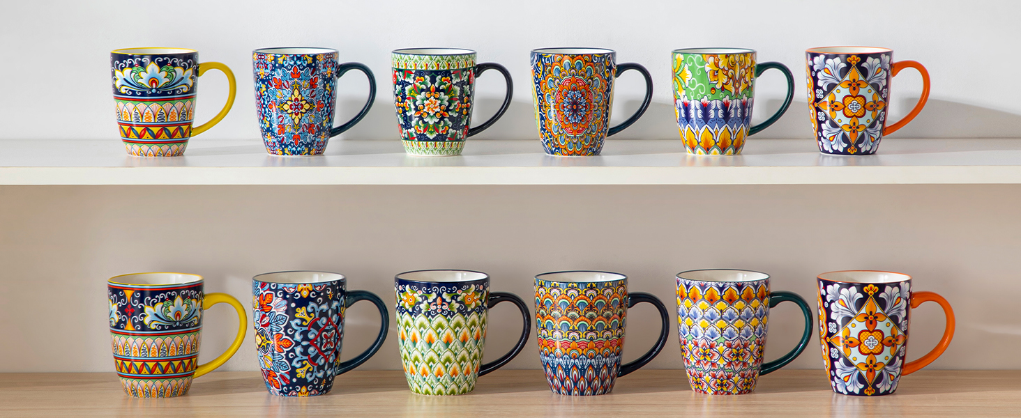 Набір кавових чашок Vancasso 6 шт. SIMI, 360 мл, порцеляна, чайний сервіз на 6 осіб