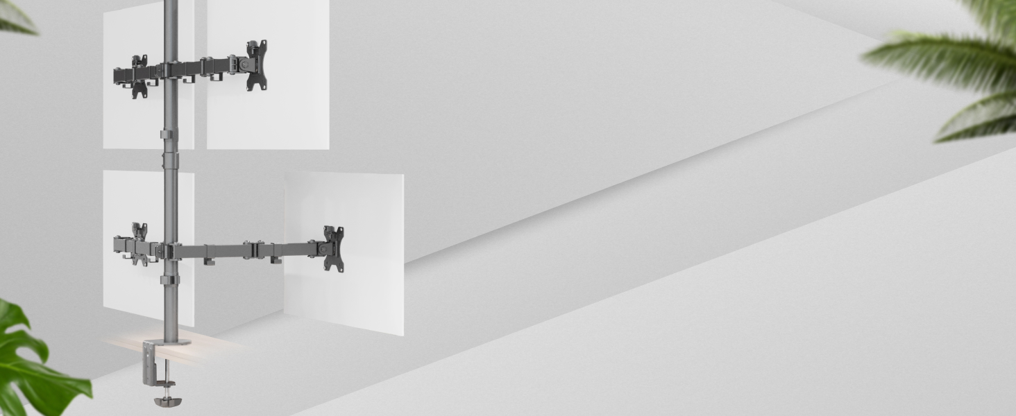 Підставка для монітора RICOO для 2 моніторів, Dual Monitor Arm, TS5811, 15-27 дюймів