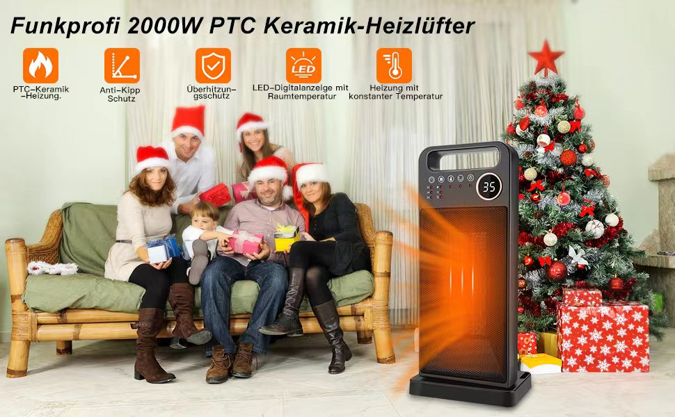 Керамічний обігрівач 2000W з пультом та таймером, електрообігрівач для офісу, кімнати, вітальні, захист від перегріву, 3 режими