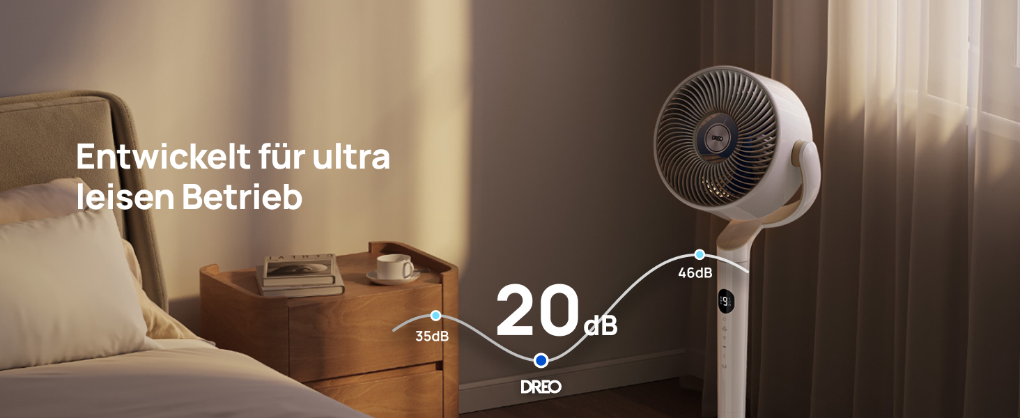 Вентилятор підлоговий Dreo з Wi-Fi, LED, 102 см, 3 режими, 8 швидкостей, 26 м дальність, 1200 м³/год