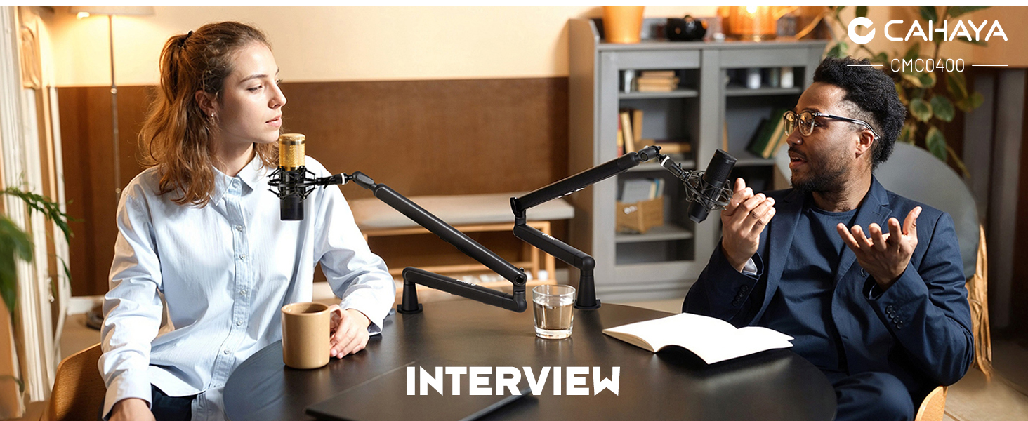 CAHAYA Мікрофонний стійкий кронштейн Boom Arm Professional: Регульований мікрофонний кронштейн з подовжувачем, низькопрофільний дизайн для стрімінгу та запису, вантажопідйомність до 2.5 кг