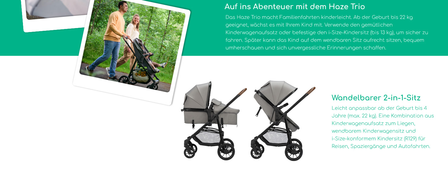 Дитяча коляска Bebeconfort Haze Trio 3-в-1, 0-4 роки, до 22 кг, i-Size, компактна, Tinted Stone