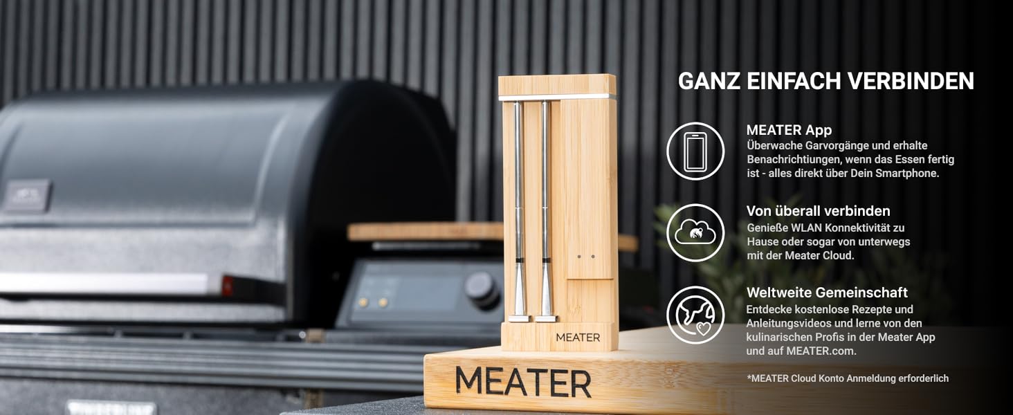 MEATER Pro Duo: Розумний термометр для м'яса | Висока термостійкість 550°C | Велика дальність | Сертифікована точність | Для приготування на грилі, в духовці, мангалі, коптильні, фритюрниці | 50+ рецептів в додатку