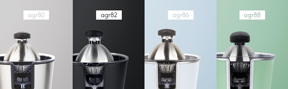 H.Koenig AGR88 Електрична цитрусовижималка 160W, нержавіюча сталь, антикрапля, BPA-free, пастельно-зелений