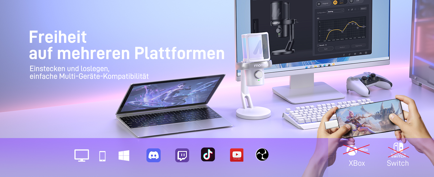 MAONO DM40 PRO: Бездротовий мікрофон для ПК з RGB-підсвічуванням та ШІ-зміною голосу