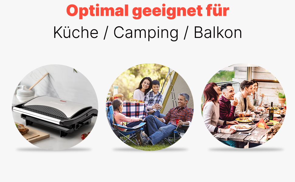 Контактний гриль Bomann® MG 2251 CB: 700W, антипригарне покриття, для безжирового приготування, Panini Grill | Тостер-гриль