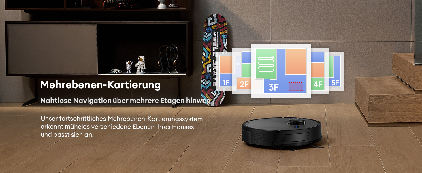 Робот-пилосос Ultenic T10 Lite з функцією миття, LiDAR-навігація, 5000Pa потужність всмоктування, 180 хвилин роботи, для шерсті тварин, килимів та твердих підлог