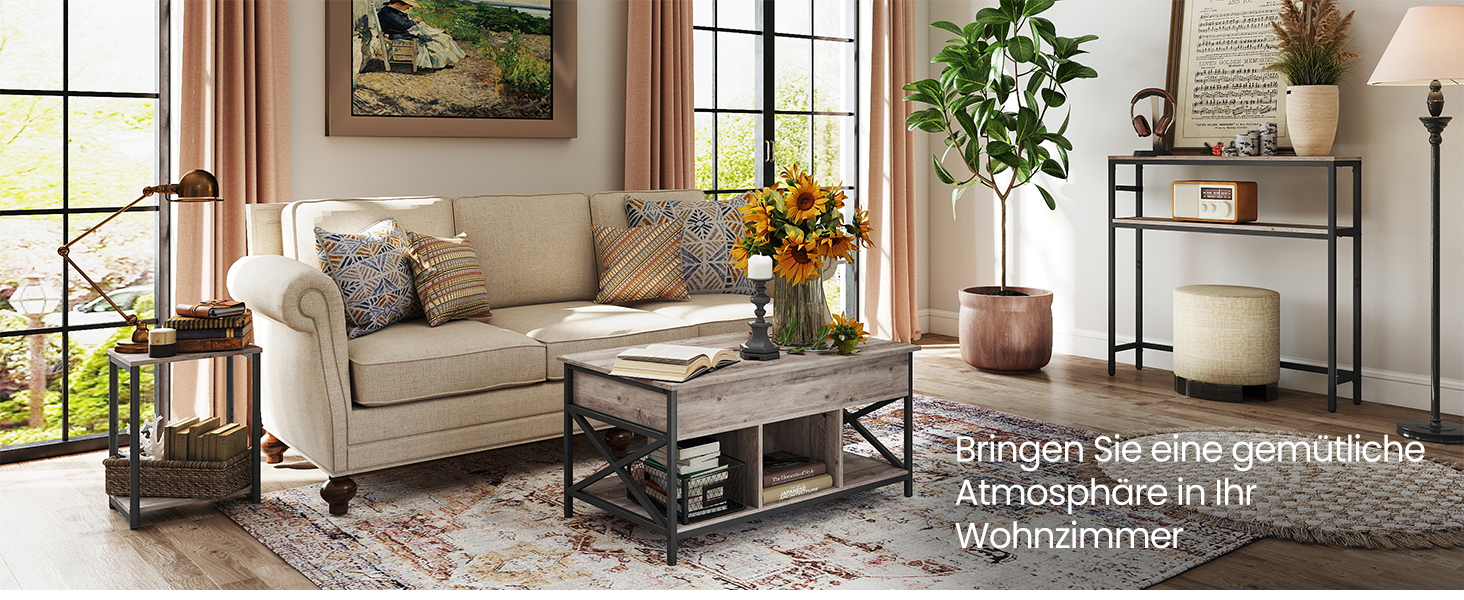 Консоль VASAGLE - вузький столик для вітальні/коридору з 2 ящиками, 20 x 100 x 80 см, сіро-чорний, LNT131B22